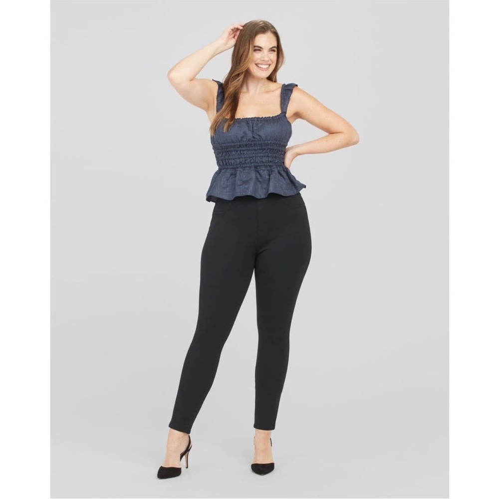 SPANX The Perfect Pants Ponte‎ Ankle 4-Pocket Black Sz 3X Petite Plus Size